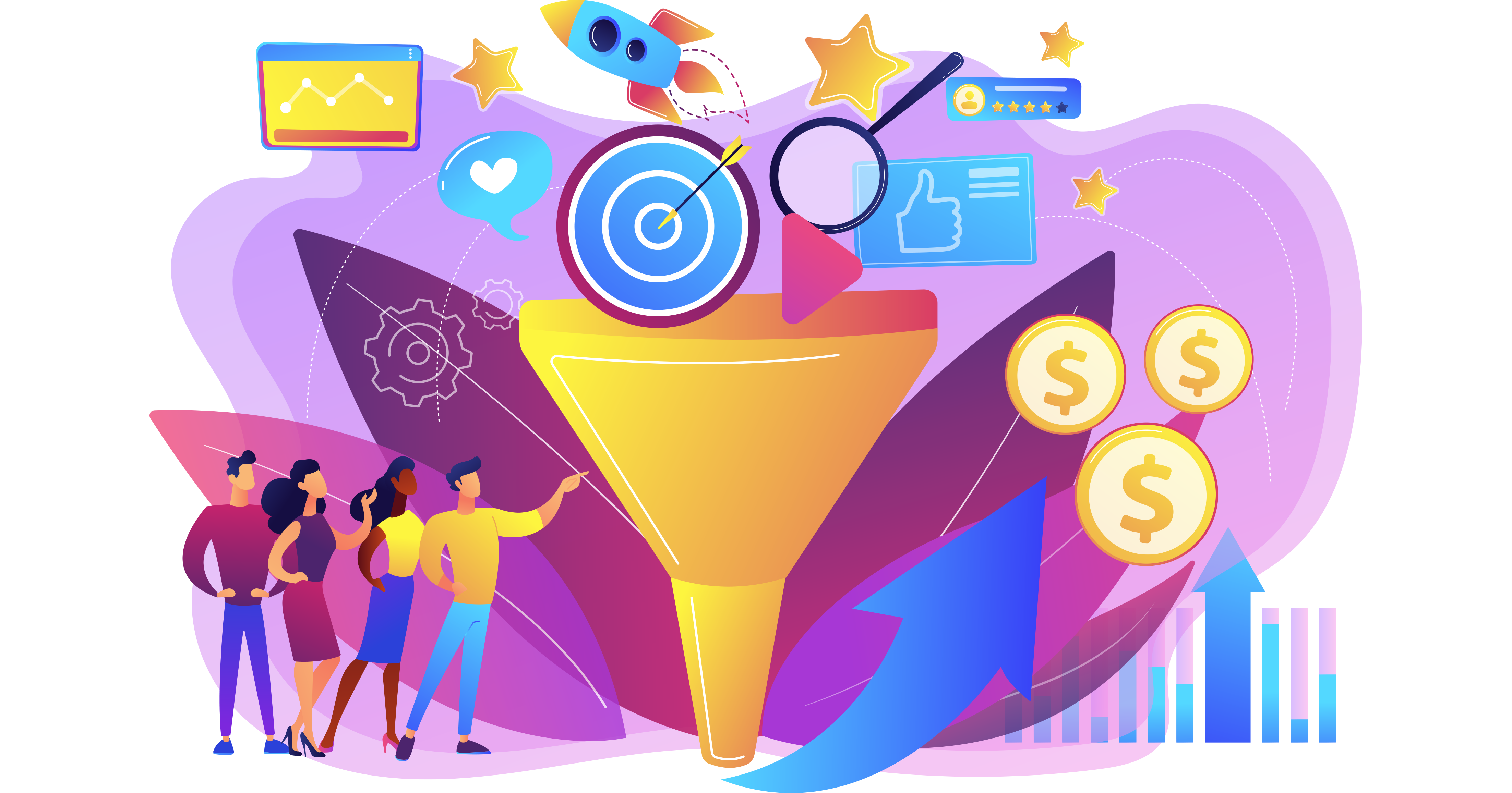 advertising services funnel illustration